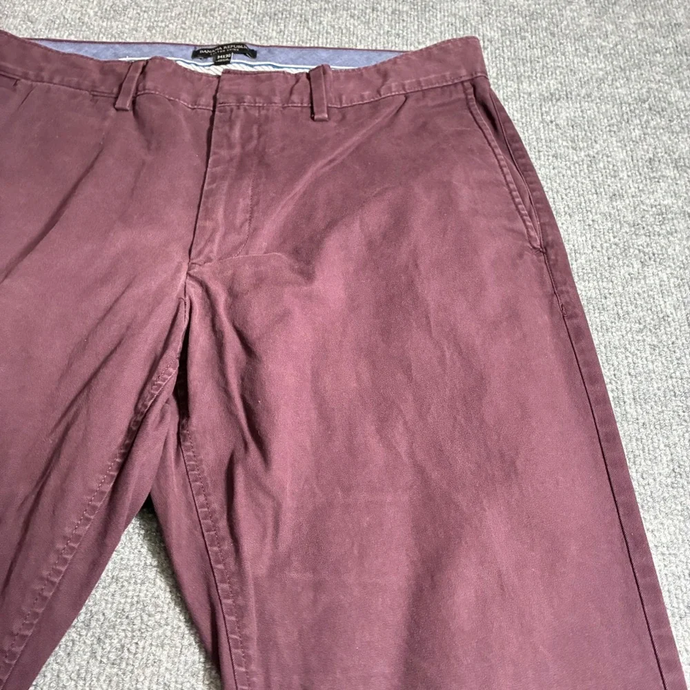 Banana Republic Fulton Chino Mens‎ 34x30 Burgundy Slim Stretch Pants